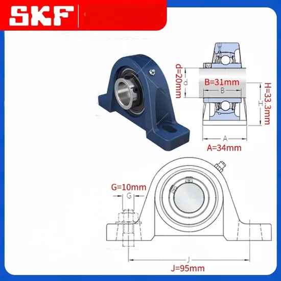 UCP204 Pillow Block Mounted Bearing Spherical Raceway for High-Speed Machinery Applications