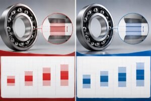 Comparison of radial clearance tolerance bands between FAG and SKF for common bore sizes