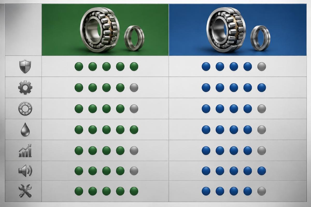 Cross-reference comparison matrix for Schaeffler and SKF spherical roller bearings