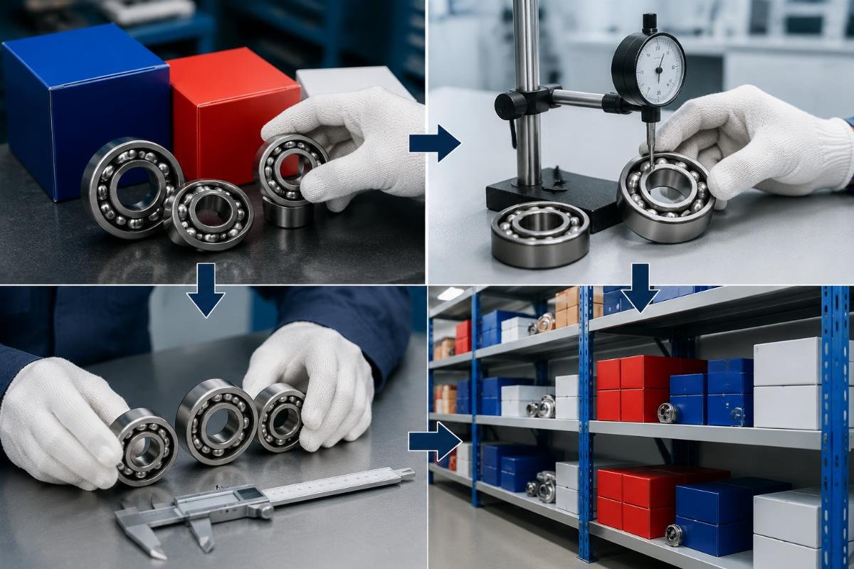 Four-step cross-reference verification workflow for bearing brand substitution